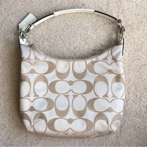 Coach Kristin Signature Shoulder Handbag Hobo Purse (Champagne) - Picture 4 of 9